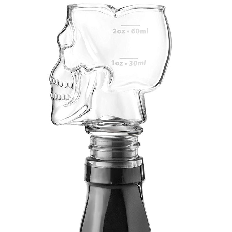 3-in-1 Skull Shot Glass & Bottle Stopper