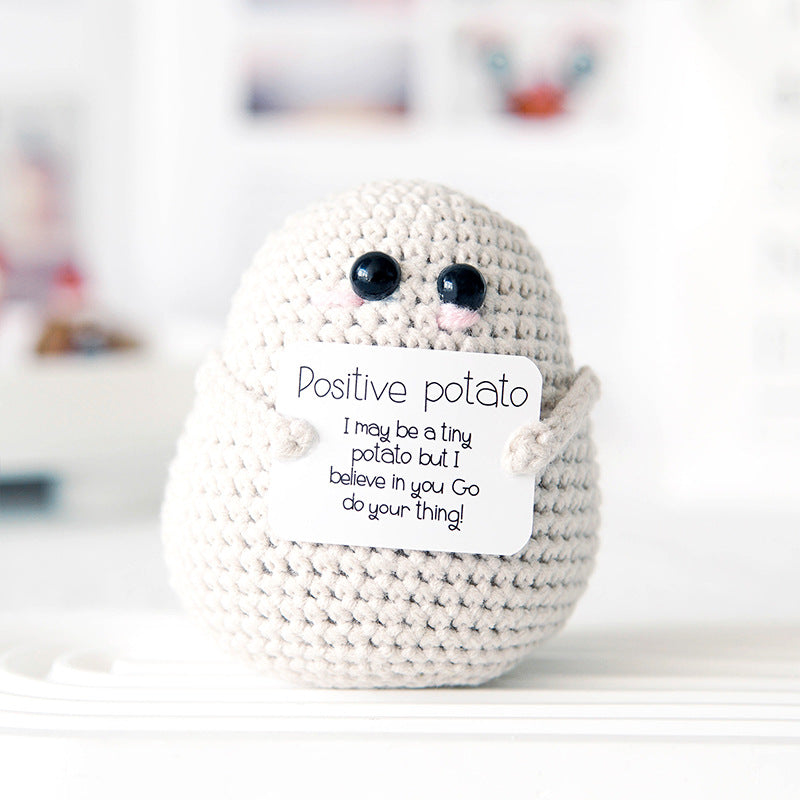 Handmade Crochet Potato with Encouragement Card