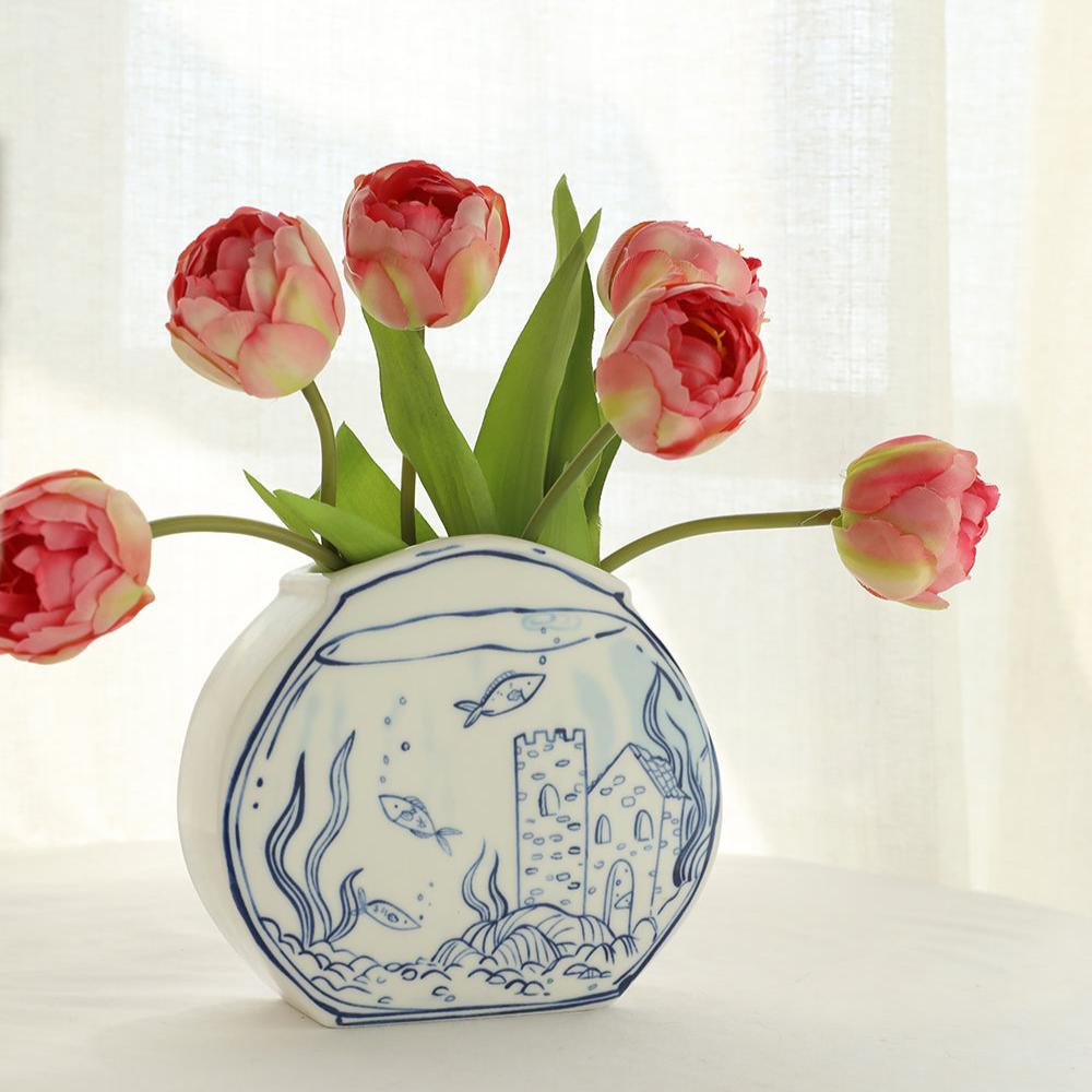 Hand-Painted Porcelain Flower Vase