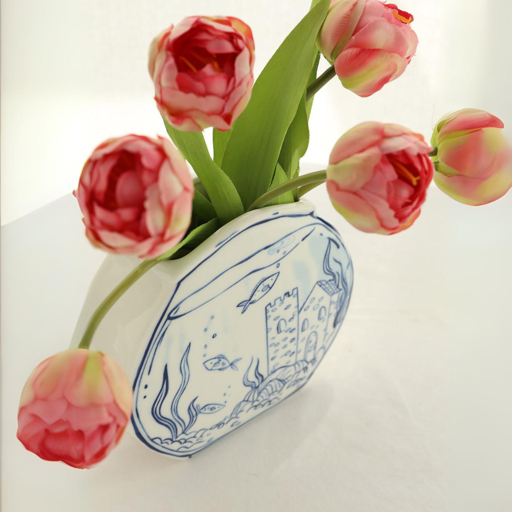 Hand-Painted Porcelain Flower Vase